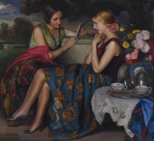 VICTOR MOYA CALVO (1889-1972).  'The letter', 1928.