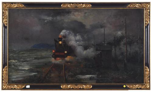 RICARD MARTI AGUILO (1868-1936) &#39;Calella train&#39;.