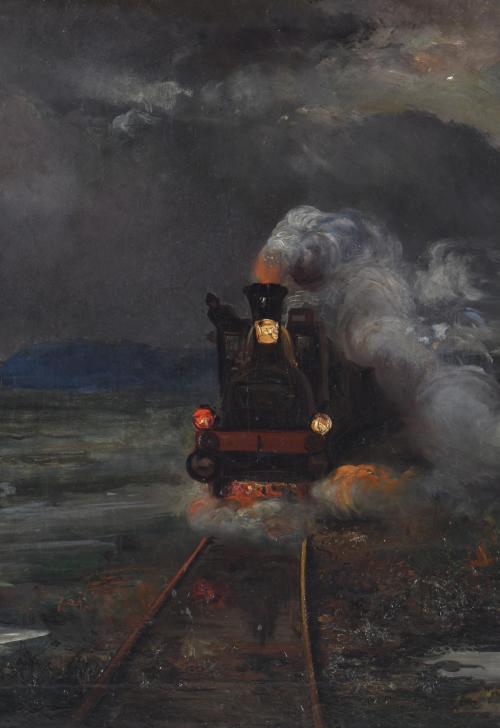 RICARD MARTI AGUILO (1868-1936) &#39;Calella train&#39;.