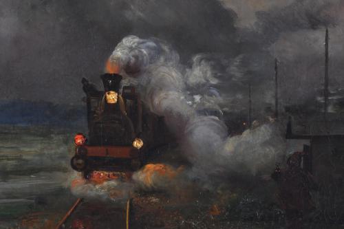 RICARD MARTI AGUILO (1868-1936) &#39;Calella train&#39;.