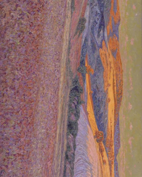 MIGUEL BARBERO (1953).  "Campos al caer la tarde. Palmaces, Guadalajara".