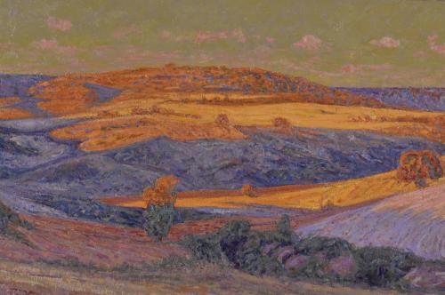 MIGUEL BARBERO (1953). &#39;Campos al caer la tarde. Palmaces, 