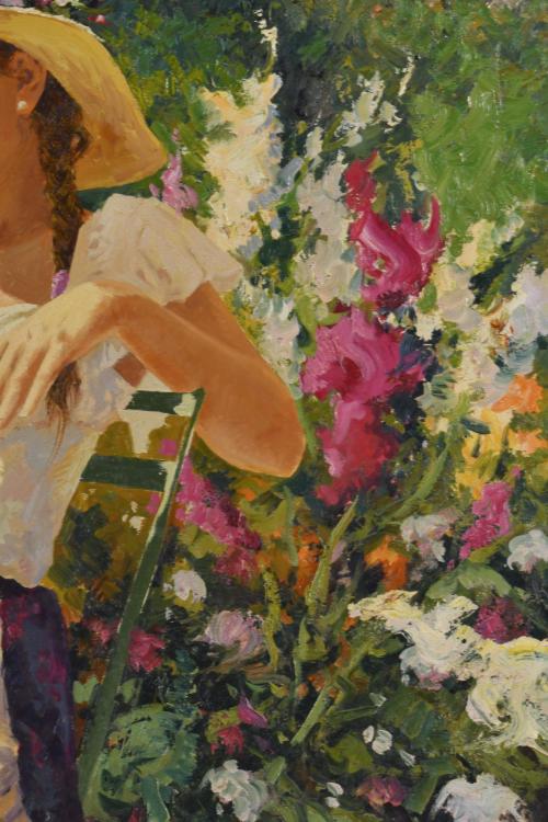 JOSÉ MIGUEL ROMÁN FRANCÉS (1957).  &#39;Girl wearing a hat&#39;.