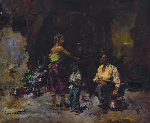 JOSEP SERRASANTA (1916-1998). 'Gypsies'.