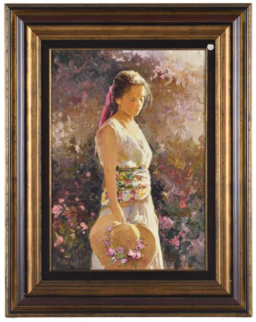 JOSÉ MIGUEL ROMÁN FRANCÉS (1957).  &#39;Girl standing in the ga