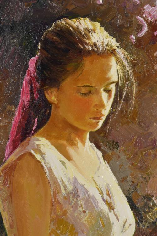 JOSÉ MIGUEL ROMÁN FRANCÉS (1957).  &#39;Girl standing in the ga