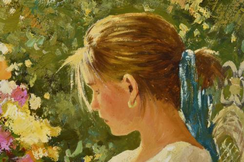 JOSÉ MIGUEL ROMÁN FRANCÉS (1957).  ‘Girl sitting in the gar