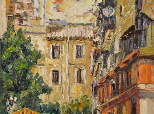 ANTONIO REVERTE (1949). "Plaza del Pino", Barcelona.