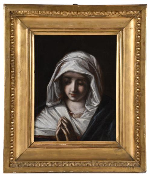 ESCUELA ITALIANA, SIGLO XIX. "Virgen en oración", a partir 
