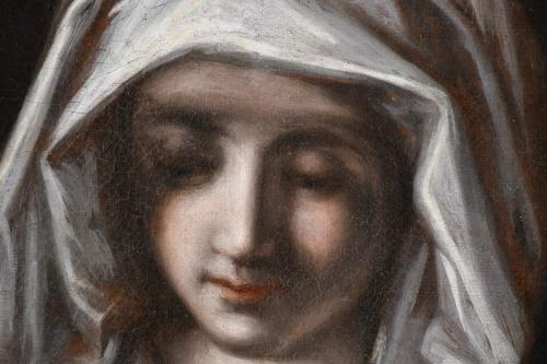 ESCUELA ITALIANA, SIGLO XIX. "Virgen en oración", a partir 