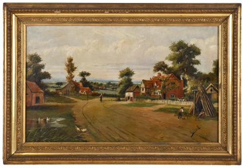 20TH CENTURY EUROPEAN SCHOOL. "Rural landscape". 