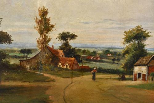 20TH CENTURY EUROPEAN SCHOOL. "Rural landscape". 