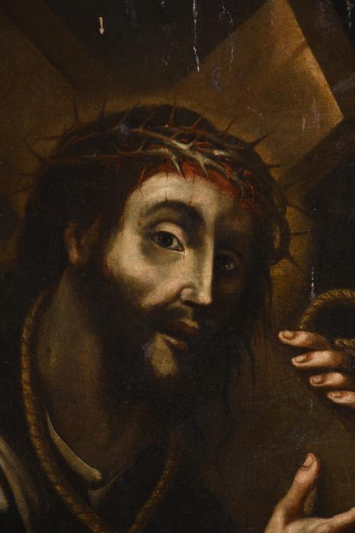 ESCUELA ESPAÑOLA, SIGLO XVIII. "Cristo cargando la cruz". s