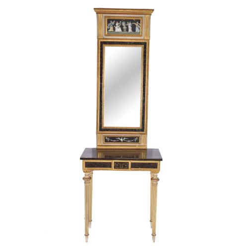 Consola y trumeau Gustaviano tardío, circa 1800.