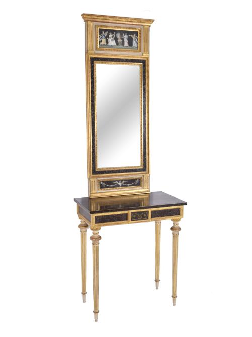 Consola y trumeau Gustaviano tardío, circa 1800.