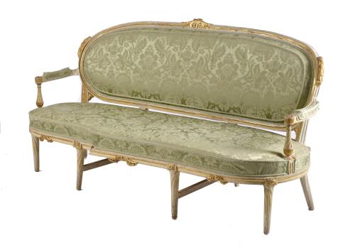 Juego de canapé y cuatro sillones estilo Luis XVI, siglo XI