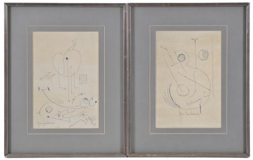 JOAN SANDALINAS (1903-1991). Pareja de dibujos homenaje a l