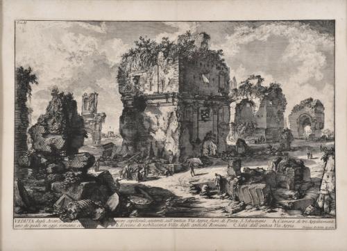 GIOVANNI BATTISTA PIRANESI (1720-1778). "Veduta degli Avanzi de alcune camera sepolcrali..., Tom II. XLVII".