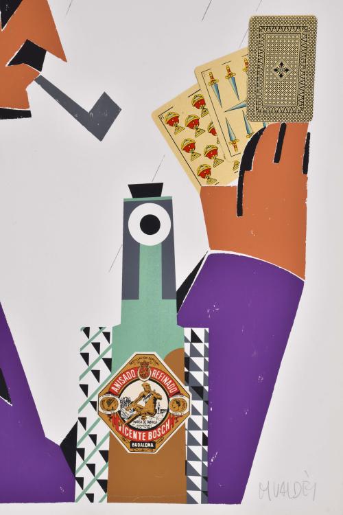 MANOLO VALDÉS (1942). "Jugador de cartas".