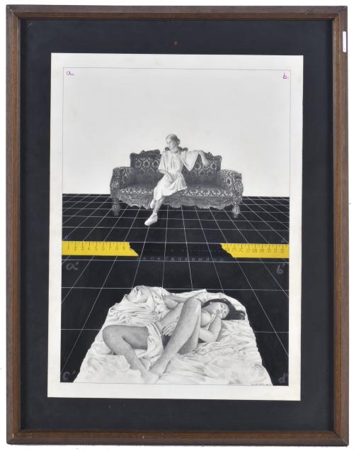 AMADO BELLES ROIG (1949). "Mujer desnuda en la cama", 1975.