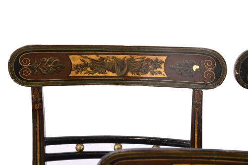 Conjunto de seis sillas Late Regency - Federal, probablemen