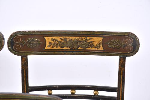 Conjunto de seis sillas Late Regency - Federal, probablemen
