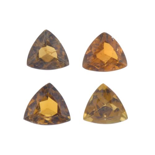 Pair of golden quartzes and pair of citrine quartzes.