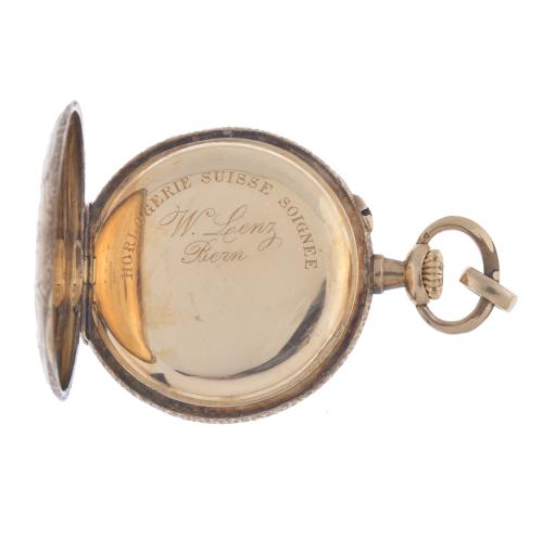 Pocket watch with floral enamel.