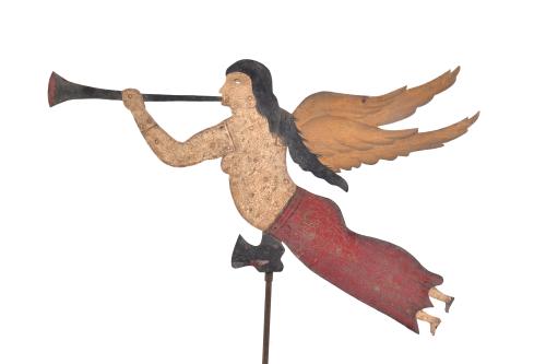 Veleta en forma de ángel trompetero, siglo XX. 
