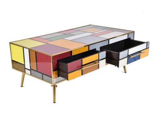 Mueble bajo en cristal de Murano, circa 1970.