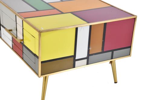 Mueble bajo en cristal de Murano, circa 1970.
