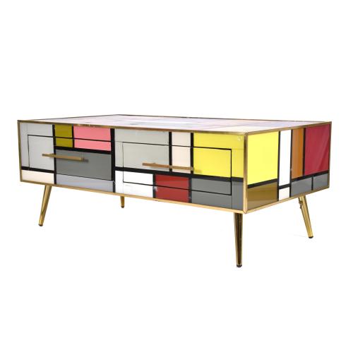 Mueble bajo en cristal de Murano, circa 1970.