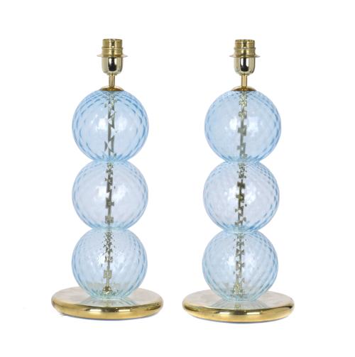 Pair of Murano glass lamps, second half of the 20th century.