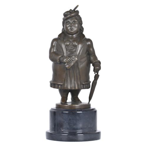 SIGUIENDO MODELOS DE FERNANDO BOTERO (1932 - 2023).  "Señora con paragüas"