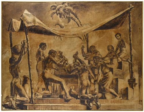 ESCUELA ESPAÑOLA, SIGLO XX. "Ritual egipcio".