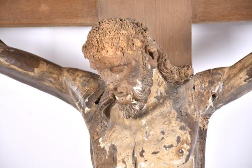 ESCUELA ESPAÑOLA, FIN. SIGLO XVII. "Cristo crucificado".
