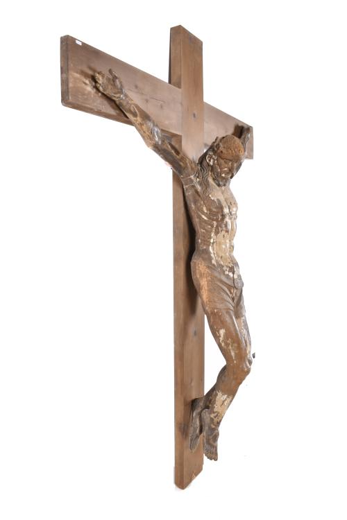 ESCUELA ESPAÑOLA, FIN. SIGLO XVII. "Cristo crucificado".