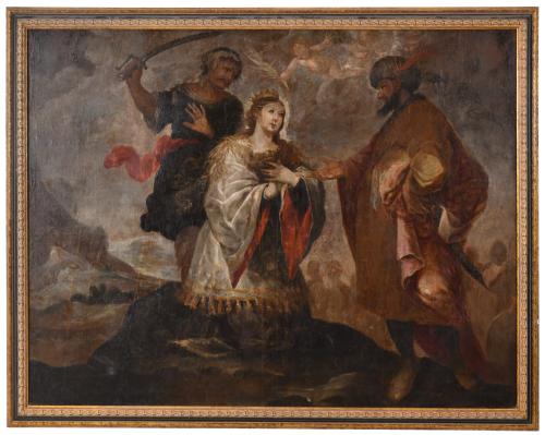 ESCUELA ARAGONESA, SIGLO XVIII. "Martirio de Santa Orosia d