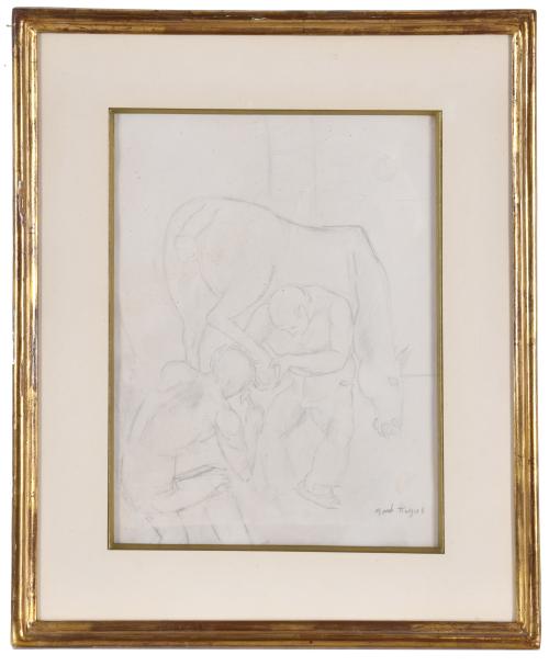 MANOLO HUGUÉ (1872-1945). "Cambiando la herradura".