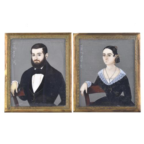 19TH CENTURY SPANISH SCHOOL. Pair of miniatures, 1843.
