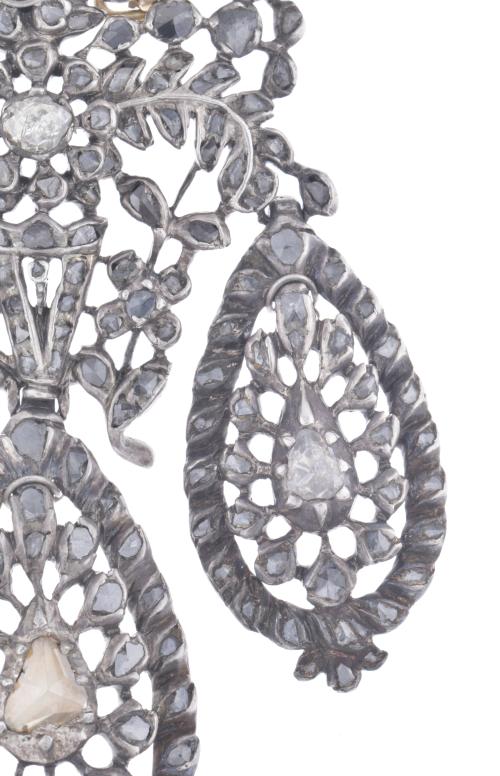 Pendientes "girandole" españoles, ca. 1770-80