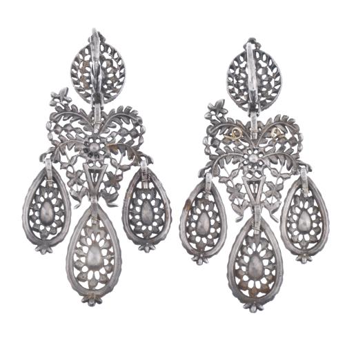 Pendientes "girandole" españoles, ca. 1770-80