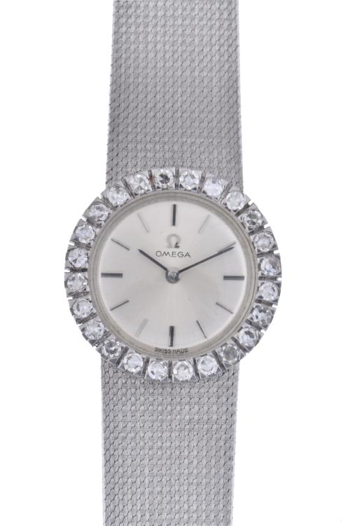 OMEGA, wristwatch-jewel with diamonds bezel. 1970&#39;s.