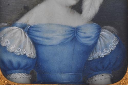 ESCUELA FRANCESA, SIGLO XIX.  Miniatura con retrato femenin