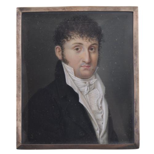 19TH CENTURY FRENCH SCHOOL. Miniature with a man's portrait, circa 1830.
