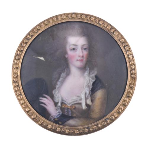 18TH CENTURY FRENCH SCHOOL. Miniature with a portrait of a lady.