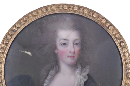 ESCUELA FRANCESA, SIGLO XVIII. Miniatura con retrato de una
