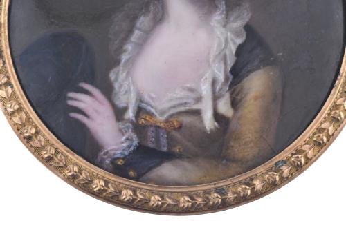 ESCUELA FRANCESA, SIGLO XVIII. Miniatura con retrato de una