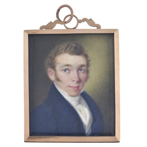 ESCUELA FRANCESA, PPS. SIGLO XX.  Miniatura con retrato masculino.
