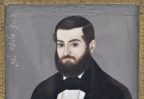 ESCUELA ESPAÑOLA, SIGLO XIX.  Pareja de miniaturas, 1843.
